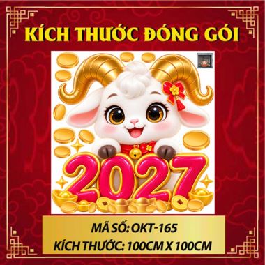 DECAL DÁN KÍNH TRANG TRÍ TẾT ĐINH MÙI MAY MẮN 2027