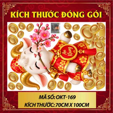 DECAL DÁN KÍNH TRANG TRÍ TẾT ĐINH MÙI VÀ CÀNH ĐÀO HỒNG 2027