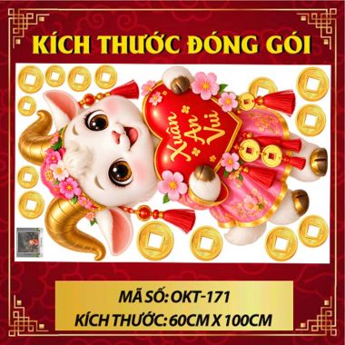 DECAL DÁN KÍNH TRANG TRÍ TẾT ĐINH MÙI XUÂN AN VUI 2027