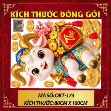 DECAL TRANG TRÍ TẾT ĐINH MÙI THÊM THỌ