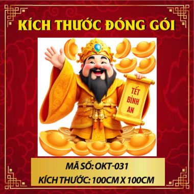 DECAL DÁN KÍNH TRANG TRÍ TẾT ÔNG THẦN TÀI CHÚC TẾT BÌNH AN