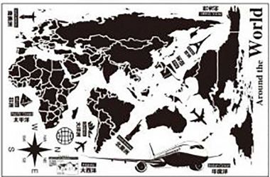 Decal bản đồ vòng quanh thế giới