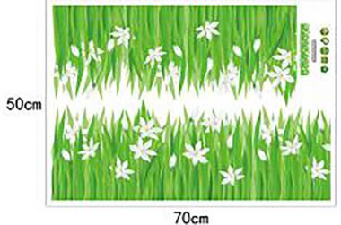 Decal chân tường hoa cỏ trắng