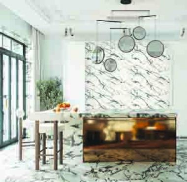 GIẤY DÁN TƯỜNG TRANG TRÍ TIỆM SPA VÂN ĐÁ MARBLE TRẮNG ĐEN