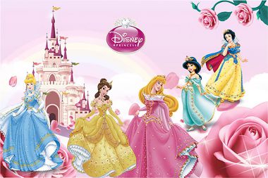 Tranh dán tường 3D các công chúa trong truyện cổ tích Disney