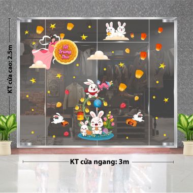 TRANG TRÍ TẾT TRUNG THU NHÀ HÀNG THỎ TRẮNG CHƠI LỒNG ĐÈN