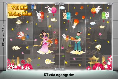 TRANG TRÍ TRUNG THU CHO NHÀ HÀNG CHỊ HẰNG CHÚ CUỘI ĐÓN TRĂNG