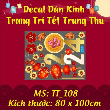 DECAL TRANG TRÍ TẾT TRUNG THU SỐ 2024 VÀ LỒNG ĐÈN TREO