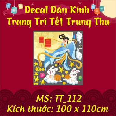 DECAL TRANG TRÍ TRUNG THU VUI HỘI TRĂNG RẰM ĐÓN CHỊ HẰNG