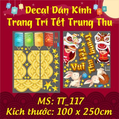 DECAL TRANG TRÍ TẾT TRUNG THU CHO CỬA HÀNG TIỆN LỢI ĐÔI LÂN CHÀO ĐÓN