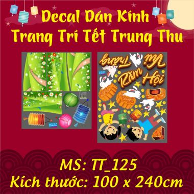 DECAL TRANG TRÍ TẾT TRUNG THU BÉ VUI HỘI TRĂNG RẰM