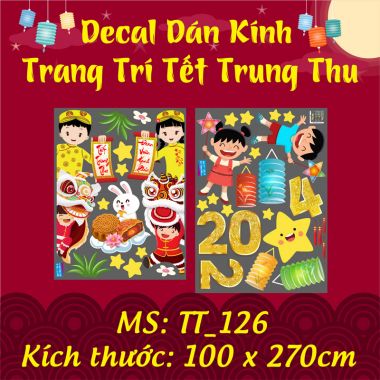 DECAL TRANG TRÍ TẾT TRUNG THU 2024 TẾT ĐOÀN VIÊN VUI TƯƠI HẠNH PHÚC