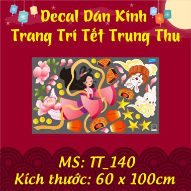 DECAL TRANG TRÍ TẾT TRUNG THU CHỊ HẰNG THẢ ĐÈN LỒNG