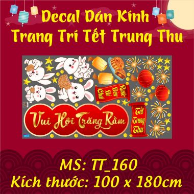 DECAL TRANG TRÍ TẾT TRUNG THU CHO NHÀ HÀNG VUI HỘI TRĂNG RẰM