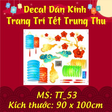 DECAL TRANG TRÍ TRUNG THU CHO TRƯỜNG HỌC XÁCH LỒNG ĐÈN