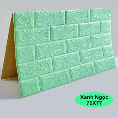 Xốp dán tường 3D viên gạch xanh ngọc (4mm)