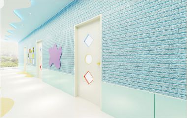 Xốp dán tường viên gạch màu xanh da trời (4mm)
