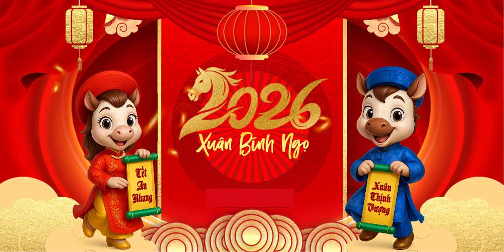 BACKDROP TRANG TR&Iacute; TẾT XU&Acirc;N B&Iacute;NH NGỌ