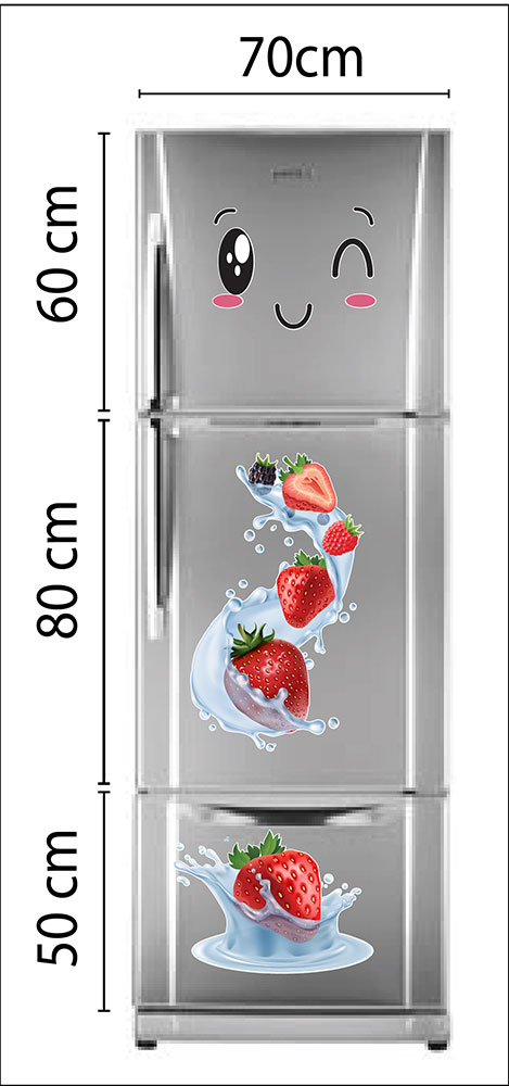 Decal trang trí tủ lạnh dâu tây Strawberry