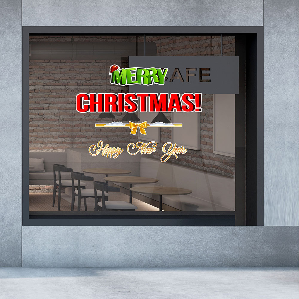 DECAL TRANG TRÍ NOEL CHỮ MERRY CHRISTMAS AND HAPPY NEW YEAR 2