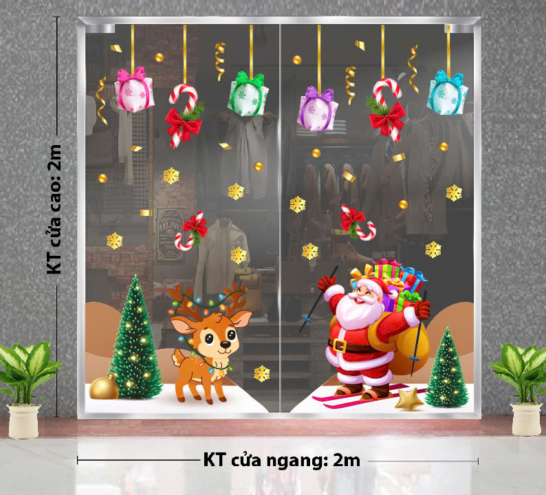 TRANG TRÍ GIÁNG SINH CHO CỬA TRƯỜNG HỌC ÔNG GIÀ NOEL VÀ TUẦN LỘC NHỎ TRÊN NÚI TUYẾT