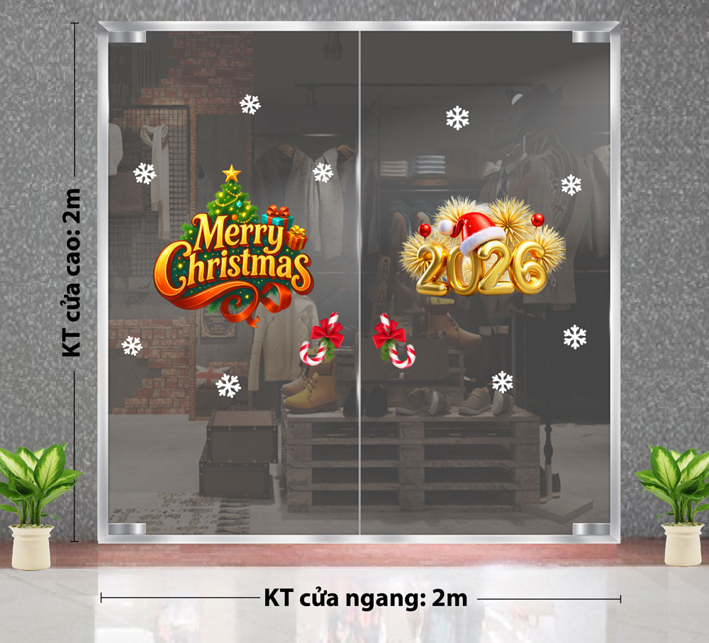 DECAL TRANG TRÍ NOEL MERRY CHRISTMAS 2026