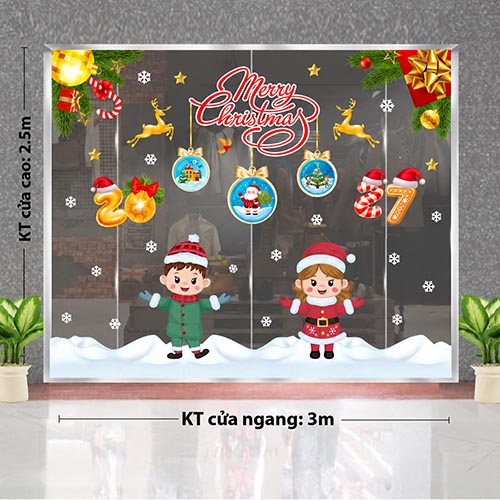 DECAL TRANG TR&Iacute; NOEL CHO TIỆM TRANG SỨC