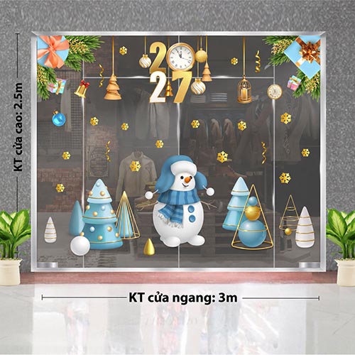 TRANG TR&Iacute; NOEL TR&Ecirc;N K&Iacute;NH CHO CỬA H&Agrave;NG THỜI TRANG C&Acirc;Y TH&Ocirc;NG ĐỎ
