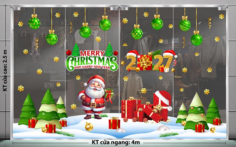DECAL D&Aacute;N K&Iacute;NH TRANG TR&Iacute; GI&Aacute;NG SINH CHO SI&Ecirc;U THỊ NOEL ĐỎ 2027