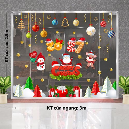 DECAL TRANG TR&Iacute; GI&Aacute;NG SINH CHO CỬA H&Agrave;NG THỜI TRANG 2027