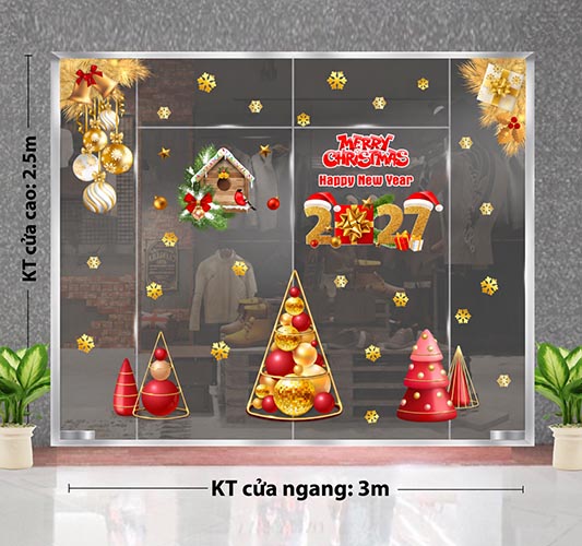 DECAL TRANG TR&Iacute; NOEL CHO NG&Acirc;N H&Agrave;NG NHỮNG &Ocirc;NG GI&Agrave; NOEL 2027
