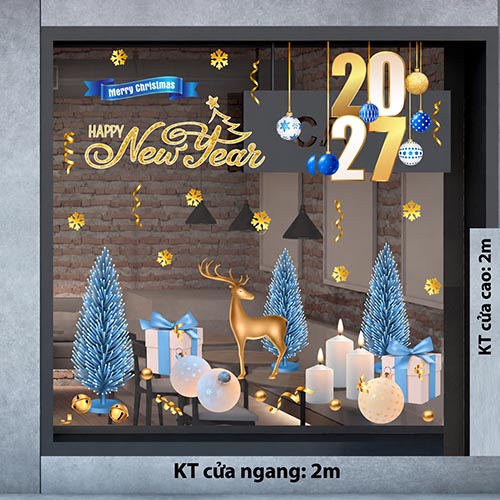 TRANG TR&Iacute; GI&Aacute;NG SINH 2027 CHO TIỆM CAFE NHỮNG QUẢ CH&Acirc;U V&Agrave;NG LUNG LINH DƯỚI TUYẾT