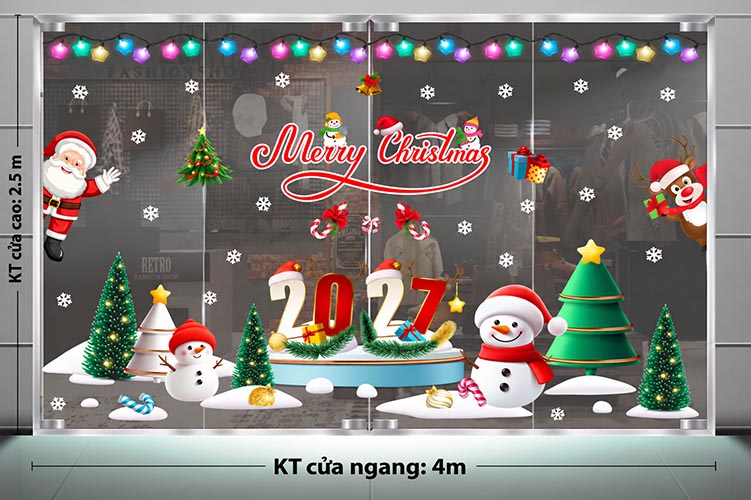 DECAL TRANG TR&Iacute; GI&Aacute;NG SINH CHO VĂN PH&Ograve;NG Đ&Ecirc;M NOEL 2027