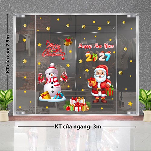 DECAL TRANG TR&Iacute; MERRY CHRISMAST AND HAPPY NEW YEAR 2027