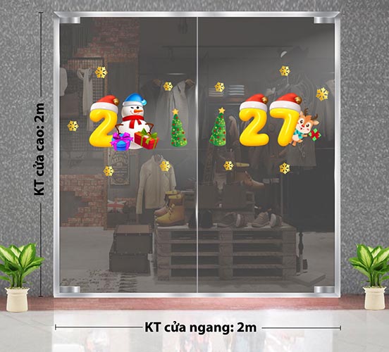 DECAL TRANG TR&Iacute; GI&Aacute;NG SINH &Ocirc;NG GI&Agrave; NOEL V&Agrave; NGƯỜI TUYẾT ĐỎ