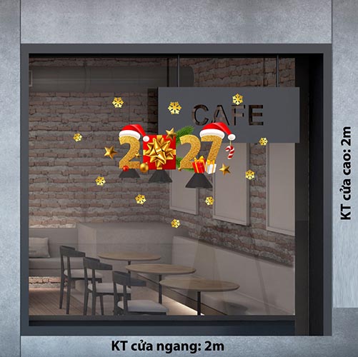 DECAL TRANG TR&Iacute; NOEL NHỮNG HỘP QU&Agrave; SẮC M&Agrave;U