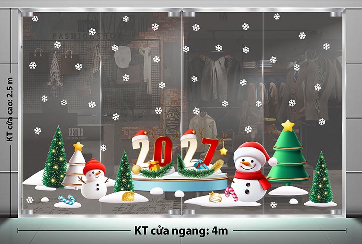 DECAL D&Aacute;N K&Iacute;NH TRANG TR&Iacute; NOEL CHU&Ocirc;NG V&Agrave; C&Aacute;C HỘP QU&Agrave; TREO