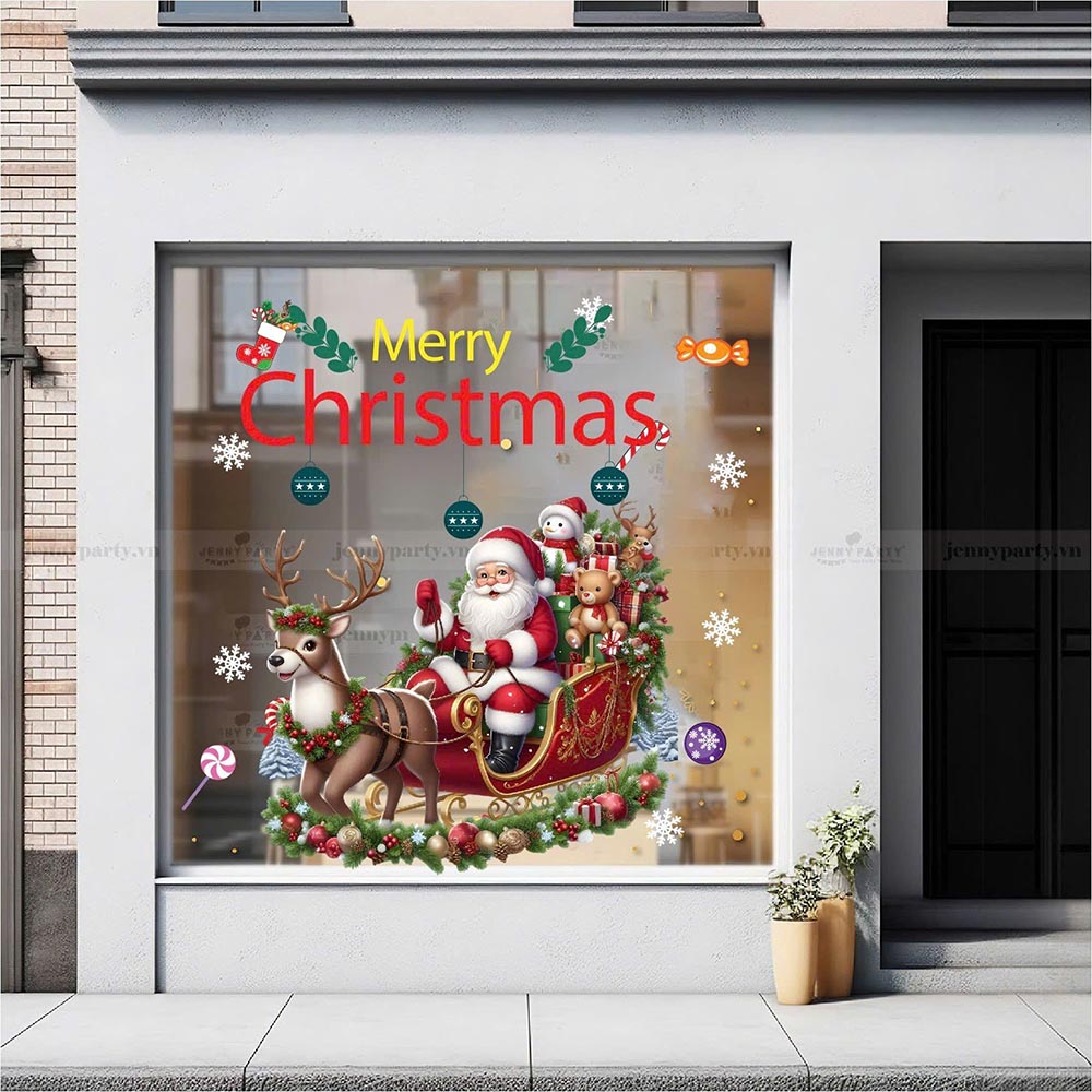 DECAL TRANG TRÍ NOEL ÔNG GIÀ NOEL TRÊN XE TUẦN LỘC VÀ NHỮNG NGƯỜI BẠN