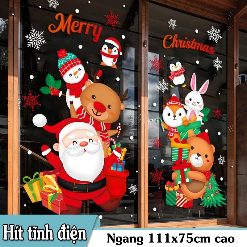 DECAL TĨNH ĐIỆN TRANG TRÍ NOEL NHỮNG NGƯỜI BẠN NHỎ ĐÓN CHÀO