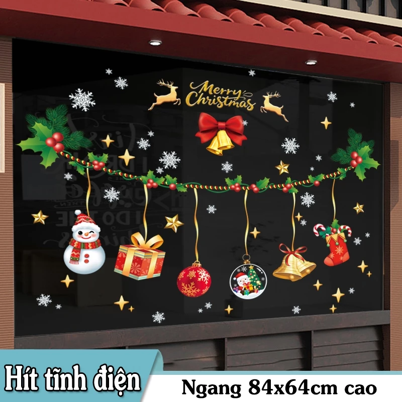 DECAL TRANG TRÍ NOEL 2 MẶT DÂY TREO CÁC PHỤ KIỆN TRANG TRÍ GIÁNG SINH