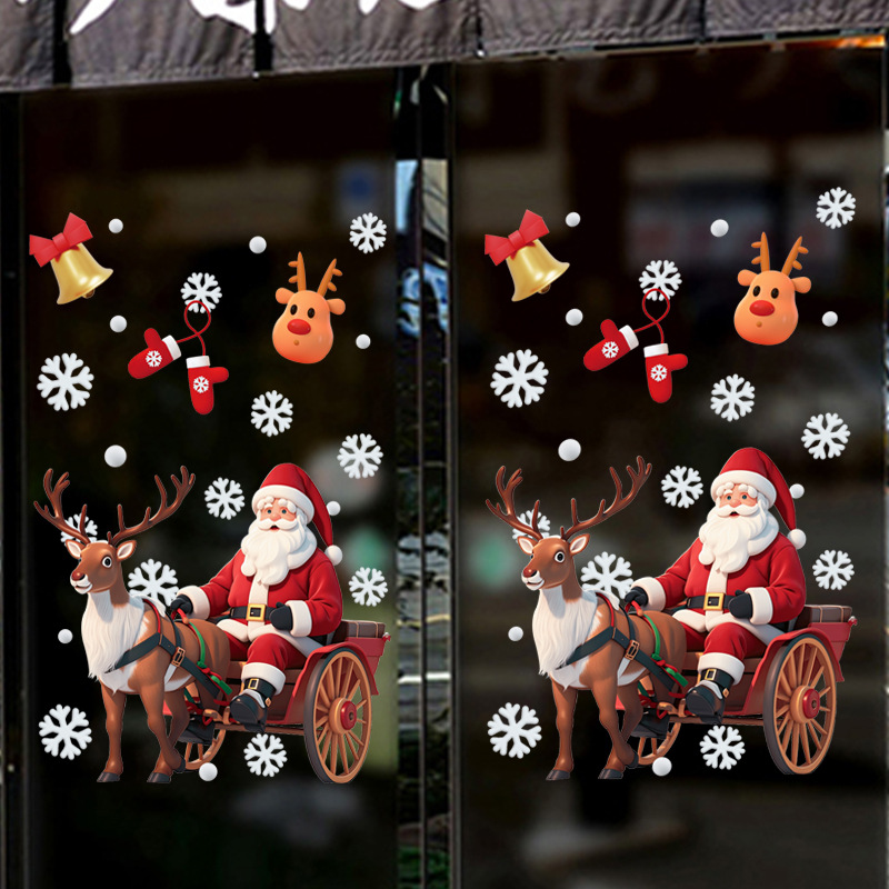 DECAL TRANG TRÍ GIÁNG SINH ÔNG GIÀ NOEL ĐI DU LỊCH TRÊN XE TUẦN LỘC 