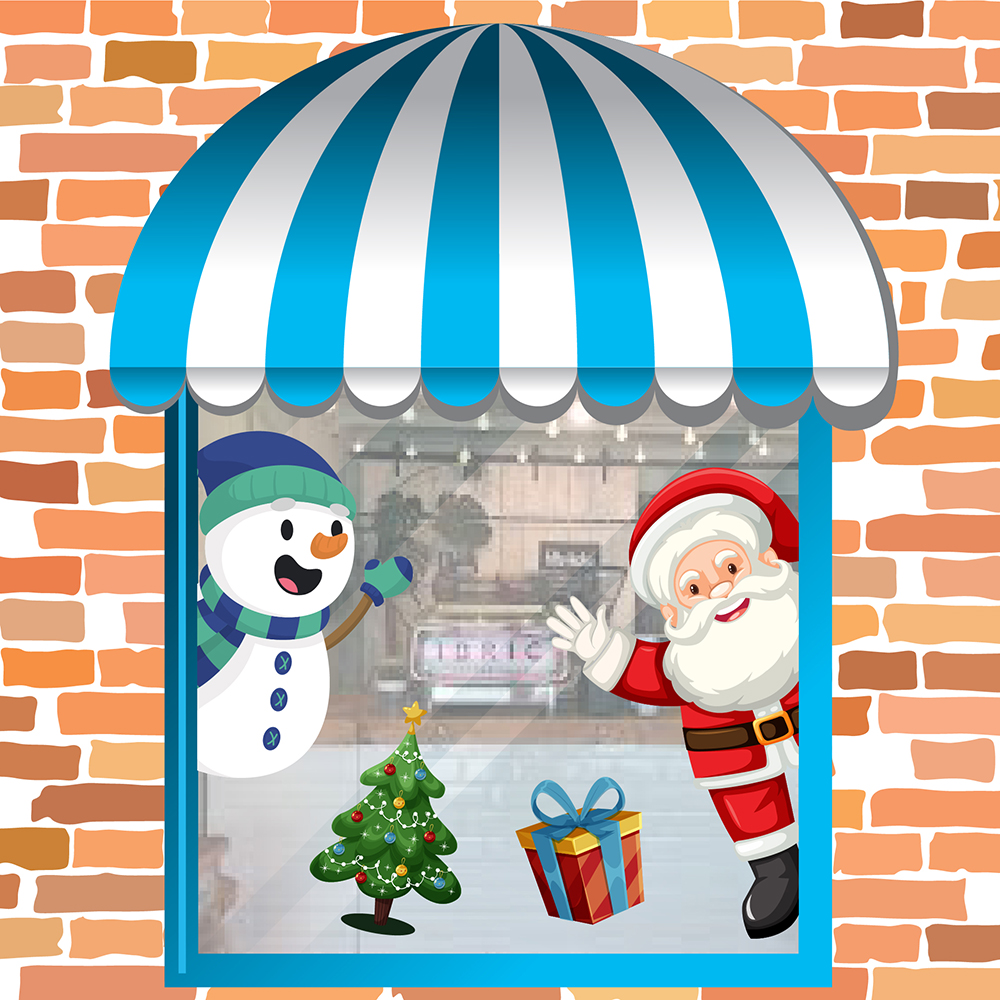 Decal trang trí Noel 2021 Noel và người tuyết xin chào 