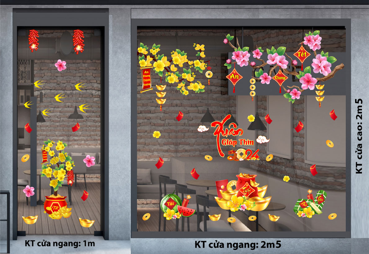 TRANH DÁN TƯỜNG TẾT MAI ĐÀO