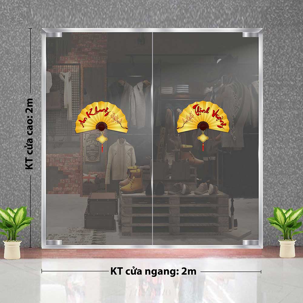DECAL TẾT MẪU QUẠT TREO NGÀY XUÂN