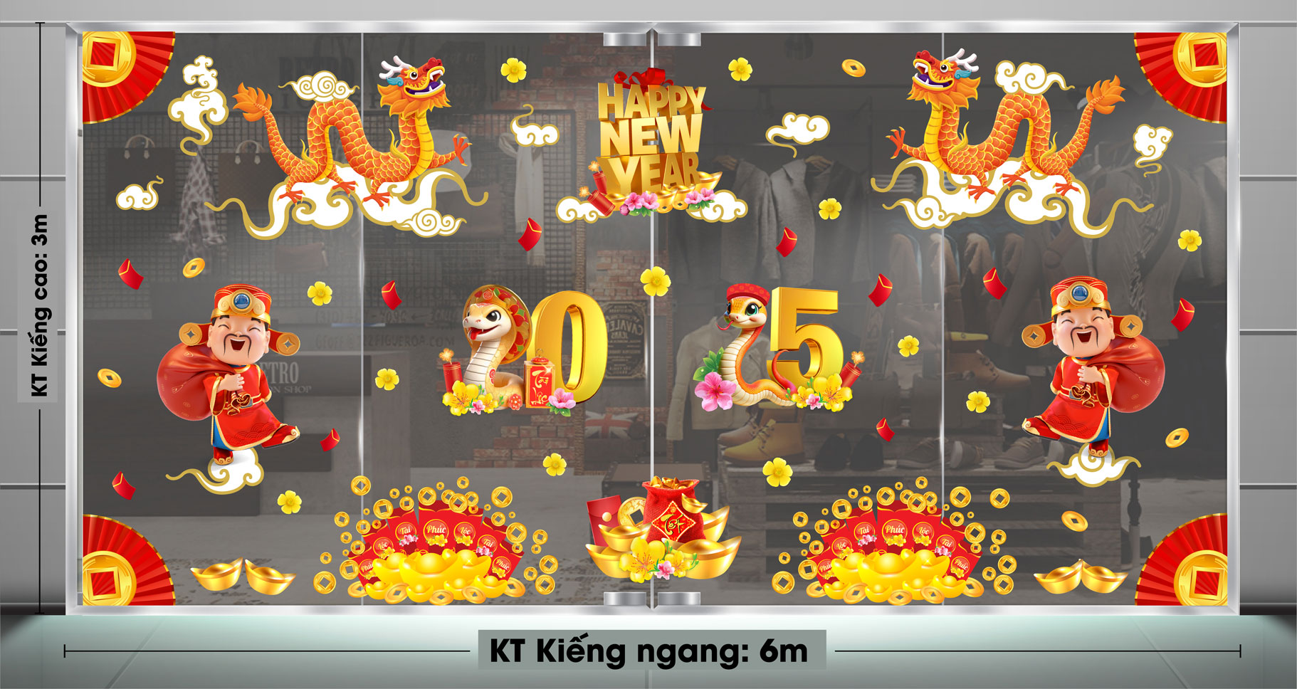 DECAL TRANG TRÍ TẾT 2025
