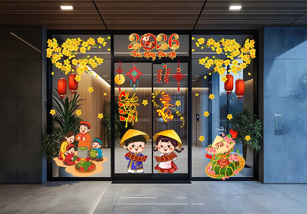 DECAL TRANG TR&Iacute; TẾT B&Eacute; CHƠI XU&Acirc;N