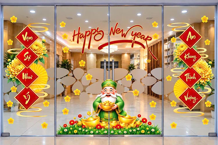 TRANG TR&Iacute; TẾT 2027 THẦN T&Agrave;I V&Agrave; C&Acirc;U ĐỐI TẾT