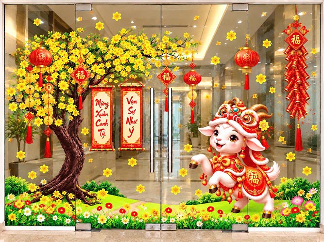 TRANG TR&Iacute; TẾT 2027 MAI V&Agrave;NG C&Ugrave;NG LINH VẬT D&Ecirc;