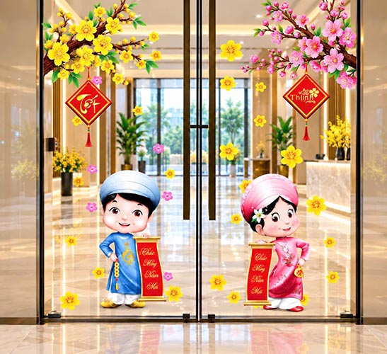 DECAL TRANG TR&Iacute; TẾT B&Eacute; VUI XU&Acirc;N