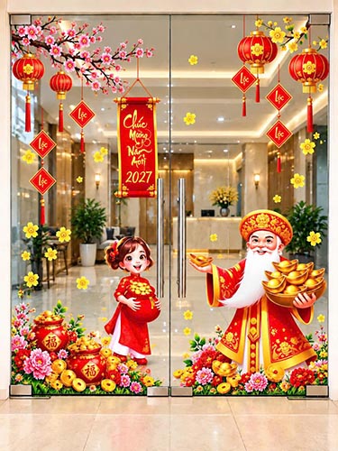 Top Mẫu Decal Trang Trí Tết Tĩnh Điện Đẹp & Độc Đáo Nhất 2027